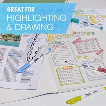 SHARPIE S-Note Creative Markers Highlighters | Assorted Colors | Chisel Tip | 6 Count