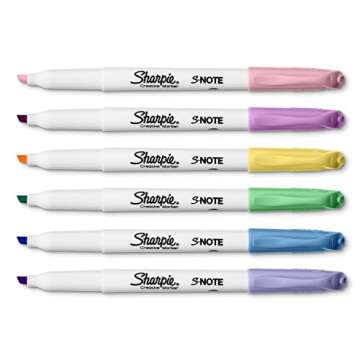 SHARPIE S-Note Creative Markers Highlighters | Assorted Colors | Chisel Tip | 6 Count