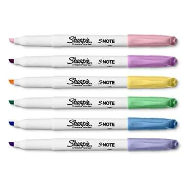 SHARPIE S-Note Creative Markers Highlighters | Assorted Colors | Chisel Tip | 6 Count