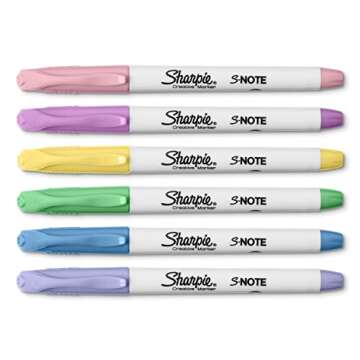 SHARPIE S-Note Creative Markers Highlighters | Assorted Colors | Chisel Tip | 6 Count