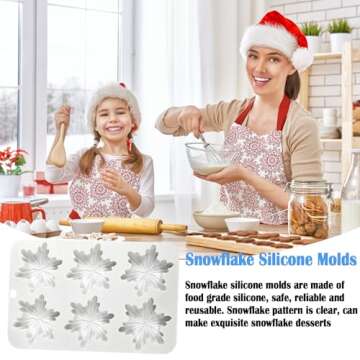 Snowflake Silicone Molds, 2 PCS Snowflake Soap Molds 12 - Cavities Snowflakes Chocolate Molds Snowflake Ice Cube Molds for DIY Christmas Chocolates, Candy,Muffins,Candle, Cake Decoration
