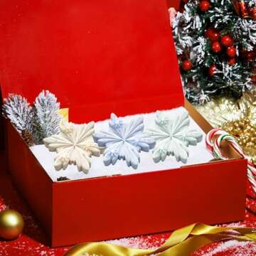 Snowflake Silicone Molds, 2 PCS Snowflake Soap Molds 12 - Cavities Snowflakes Chocolate Molds Snowflake Ice Cube Molds for DIY Christmas Chocolates, Candy,Muffins,Candle, Cake Decoration