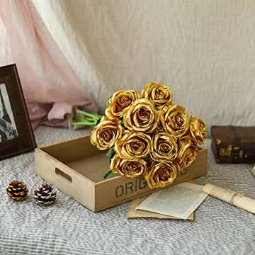 Nubry Lifelike Silk Rose Flower Bouquet for Gift