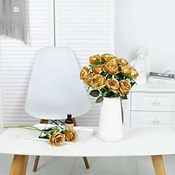 Nubry Lifelike Silk Rose Flower Bouquet for Gift