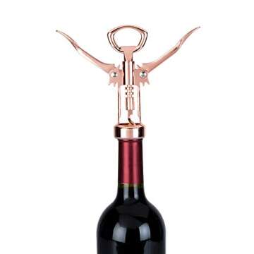 True Soar Copper Winged Corkscrew, Self Centering Worm, Bottle Opener 1.5x6.75x2.5