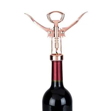 True Soar Copper Winged Corkscrew, Self Centering Worm, Bottle Opener 1.5x6.75x2.5