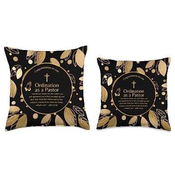 100xGifts Pastor Gift Congratulations on Your Ordination Throw Pillow, 16x16, Multicolor