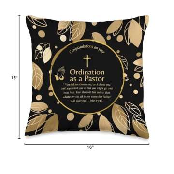 100xGifts Pastor Gift Congratulations on Your Ordination Throw Pillow, 16x16, Multicolor