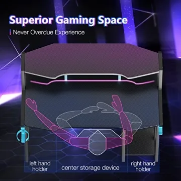 Ergonomic MOTPK Gaming Desk with Storage and Monitor Shelf