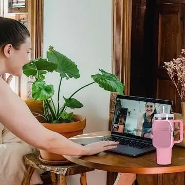 WEILNELL Water Bottle Pouch For Stanley Accessories,Tumbler Pouch With Pocket,Armband Key Card Bag,Compatible With A Variety Of Water Bottles, Gym Water Bottles,Stanley Tumbler (Pink)