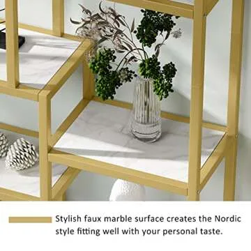 Tribesigns Gold 8-Open Shelf Etagere Bookcase
