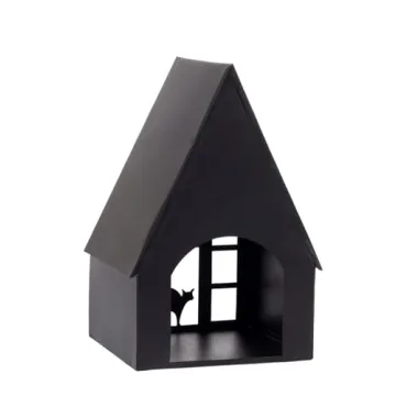 Halloween Village Black Metal Haunted Cottage Decor