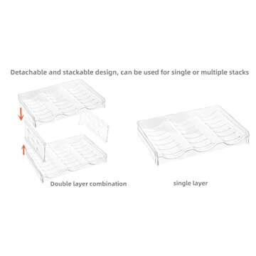 IEEK Plastic Stackable Bottle Storage Holder Rack for Wine and Drink Organization - 2 Pack