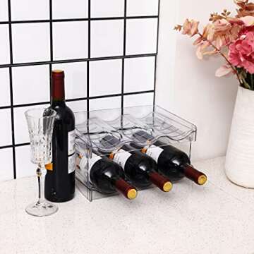 IEEK Stackable Bottle Storage Rack for Kitchen Organization