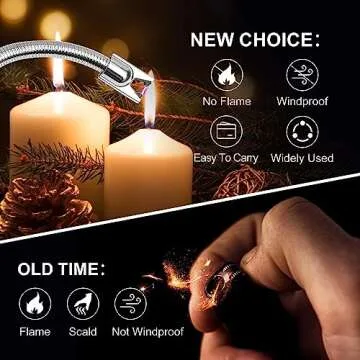 Candle Lighter, Upgraded USB Charging Arc Lighter with 360° Flexible Neck, Suitable Ignite Light Ca...