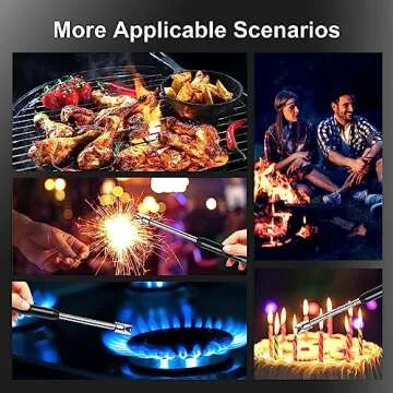 Candle Lighter, Upgraded USB Charging Arc Lighter with 360° Flexible Neck, Suitable Ignite Light Candles Gas Stoves Camping Cooking Barbecue Fireworks Flame