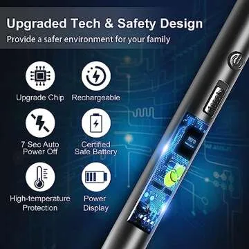 Candle Lighter, Upgraded USB Charging Arc Lighter with 360° Flexible Neck, Suitable Ignite Light Candles Gas Stoves Camping Cooking Barbecue Fireworks Flame