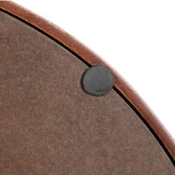 Kate and Laurel Lipton Mid-Century Rectangle Wood Tray, 10" x 18, Walnut Brown and Gold, Decorative Accent with Rounded Edges