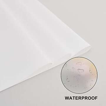 BEISHIDA 20 PCS White Floral Wrapping Paper-Matte Waterproof Flower Wrapping Paper Bouquet for Florist Supplies, DIY Crafts, Gift Packaging, Wedding, Birthday Gift