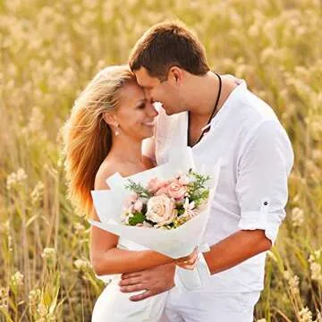 BEISHIDA 20 PCS White Floral Wrapping Paper-Matte Waterproof Flower Wrapping Paper Bouquet for Florist Supplies, DIY Crafts, Gift Packaging, Wedding, Birthday Gift