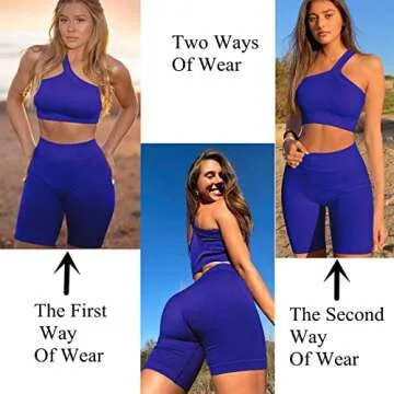 Chic niyokki Women's Ribbed Workout Set for All Occasions