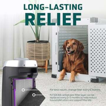 Germ Guardian FLT4850PT True HEPA Genuine Air Purifier Replacement Filter B, with Pet Pure Treatment for GermGuardian C4900, AC4825, AC4850PT, CDAP4500, AC4300, and More