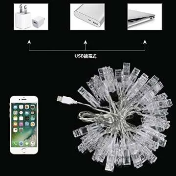 Weepong 40 LED Photo Clips Lights, 16.4 ft USB Operated Remote Timer Fairy String Lights Holder for Picture Hanging Artwork Teen Girls Gift Wedding Wall Party Dorm Bedroom Decor (8 Modes Warm White)