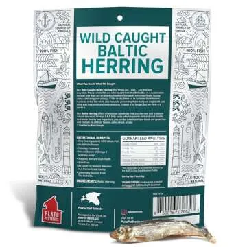 PLATO Pet Treats Fish Dog Treats - Air-Dried, Single Ingredient Dog Treat - with Omega 3 & 6 Fatty A...