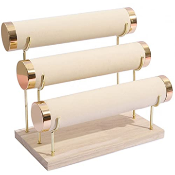 Aqerimit Velvet Bracelet Holder - Elegant Jewelry Organizer with Gold Rimming