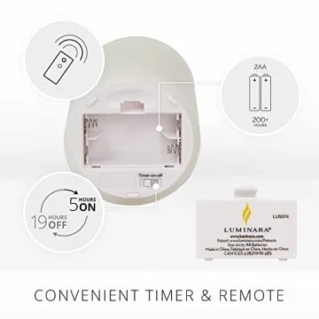 Luminara Realistic Artificial Moving Flame Pillar Candles - Set of 3 - Melted Top Edge, LED Battery Operated Lights - Unscented - Remote Included- 3" x 4.5", 3" x 5.5", 3" x 6.5" (White)