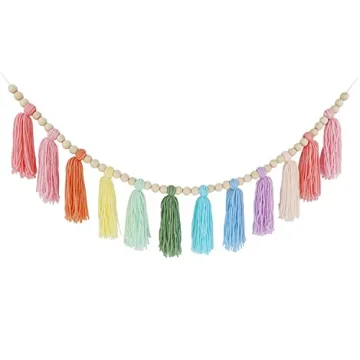Colorful Cotton Tassel Garland – Perfect for Celebrations and Home Decor