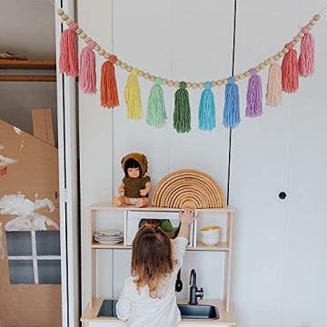 Cotton Tassel Garland for Vibrant Nursery and Party Decor