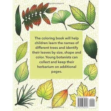 Learn Trees and Their Leaves: Educational Coloring and Herbarium Book for Kids Ages 3 - 8, Boys, Gir...