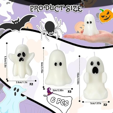 MTLEE Halloween Ghost Candle Set - Spooky & Fun