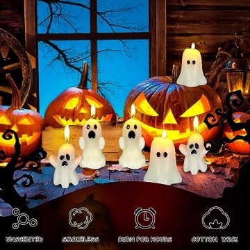 MTLEE Halloween Ghost Candle Set - Spooky & Fun