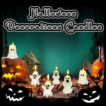 MTLEE Halloween Ghost Candle Set - Spooky & Fun