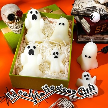 MTLEE Halloween Ghost Candle Set - Spooky & Fun