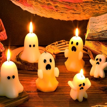 MTLEE Halloween Ghost Candle Set - Spooky & Fun