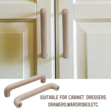 Risbay 10PCS Wood Drawer Pulls for Furniture & Cabinets