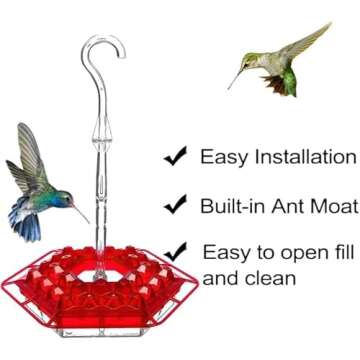 2025 Stylish Shirem Hummingbird Feeder for Outdoors