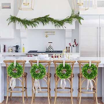 ElaDeco 10" Faux Boxwood Wreath for Home Decoration