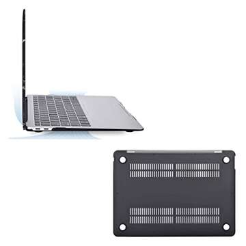 MOSISO Compatible with MacBook Air 13 inch Case 2022 2021 2020 2019 2018 Release A2337 M1 A2179 A1932 Retina Display Touch ID, Plastic Pattern Hard Shell&Keyboard Cover&Screen Protector, Black Marble