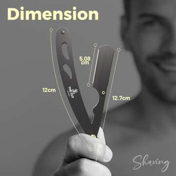 The Cut- Factory- Straight Razor with Pack Of Platinum Treet Single Blade Razors for Men- Professional Barber Straight Edge Razor for Close Shaving 100 Percent Stainless Steel-Black