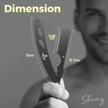 The Cut- Factory- Straight Razor with Pack Of Platinum Treet Single Blade Razors for Men- Professional Barber Straight Edge Razor for Close Shaving 100 Percent Stainless Steel-Black