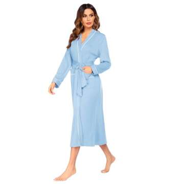 Ekouaer Women's Lightweight Knit Bathrobe for Comfort