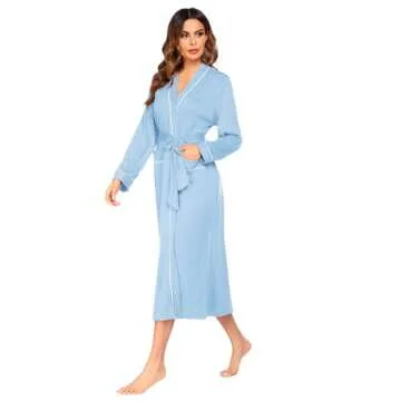 Ekouaer Women's Lightweight Knit Bathrobe for Comfort