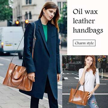 Pahajim Womens PU Leather Purses and Handbags Top Handle Satchel Bags Tote Bags Tote Purses for Women (brown)