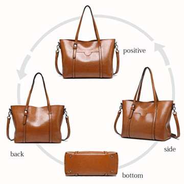 Pahajim Womens PU Leather Purses and Handbags Top Handle Satchel Bags Tote Bags Tote Purses for Women (brown)
