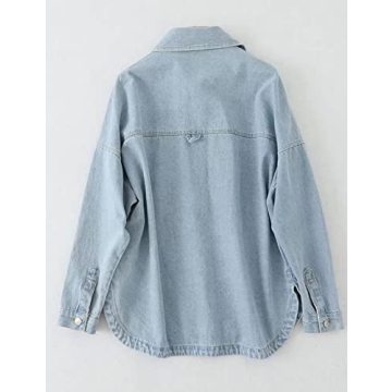Stylish LifeShe Women's Oversized Denim Shirt Jacket