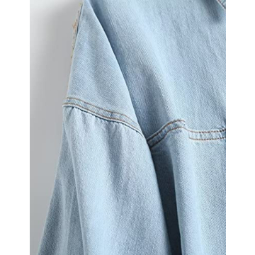Stylish LifeShe Women's Oversized Denim Shirt Jacket